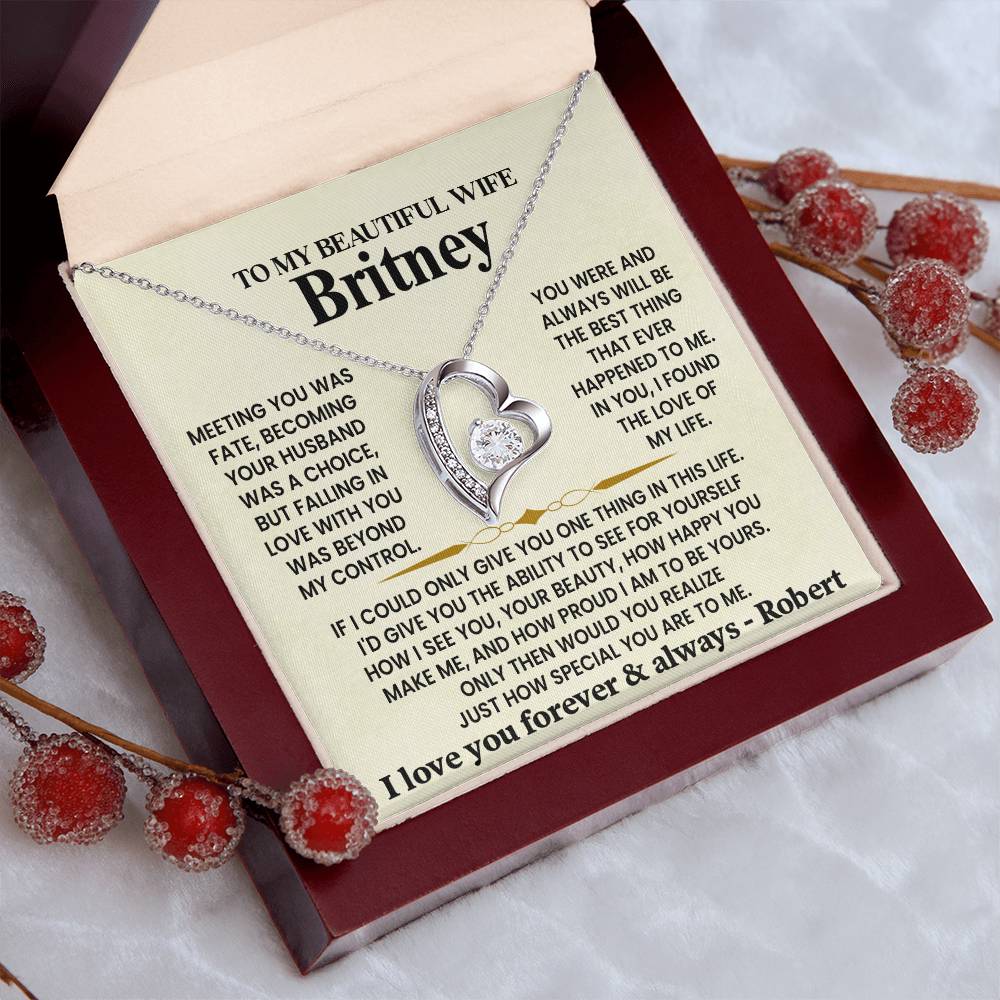 To My Beautiful Wife – With All My Love – Necklace Gift