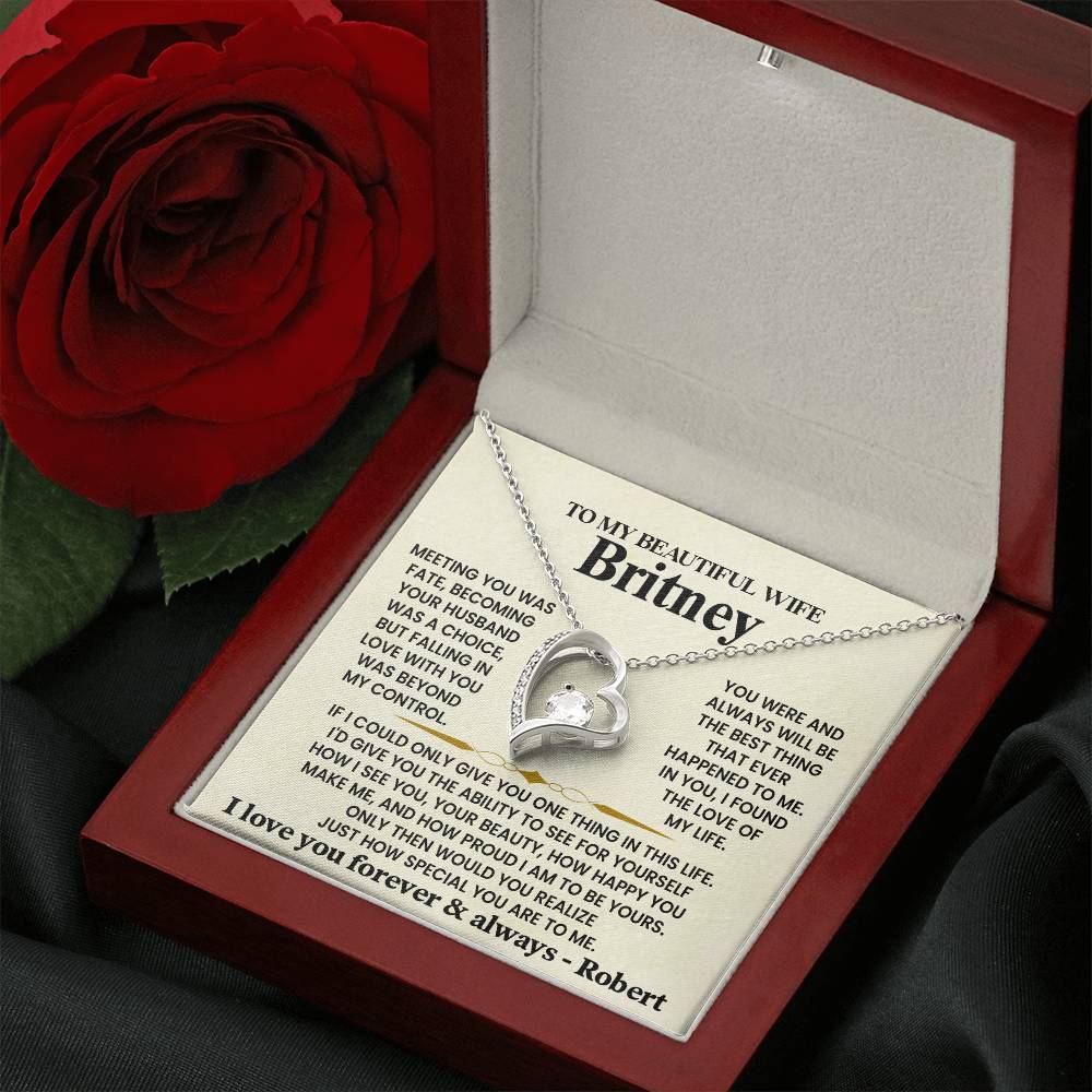 To My Beautiful Wife – With All My Love – Necklace Gift