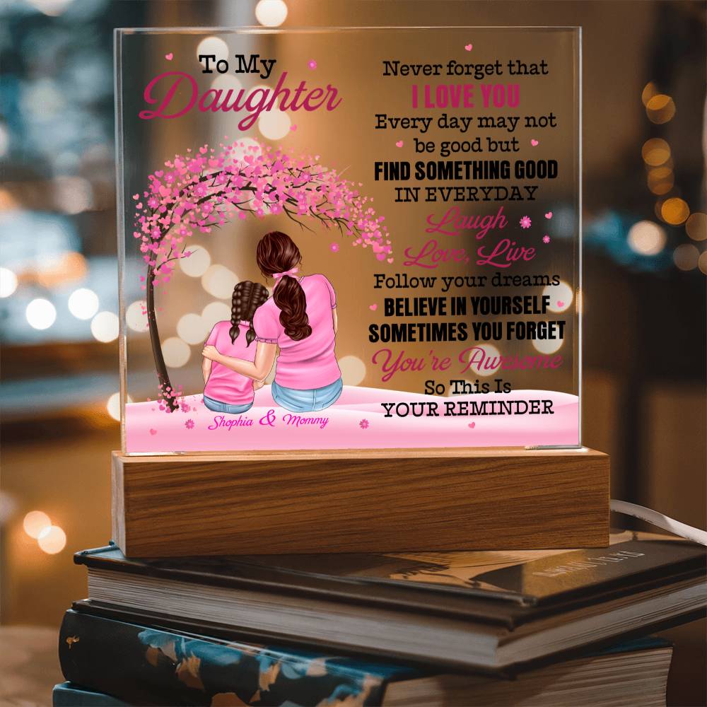 Personalized Mommy & Daughter Acrylic Plaque – Custom Names