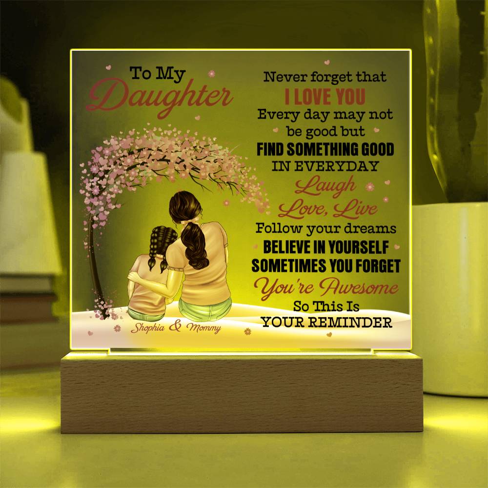 Personalized Mommy & Daughter Acrylic Plaque – Custom Names
