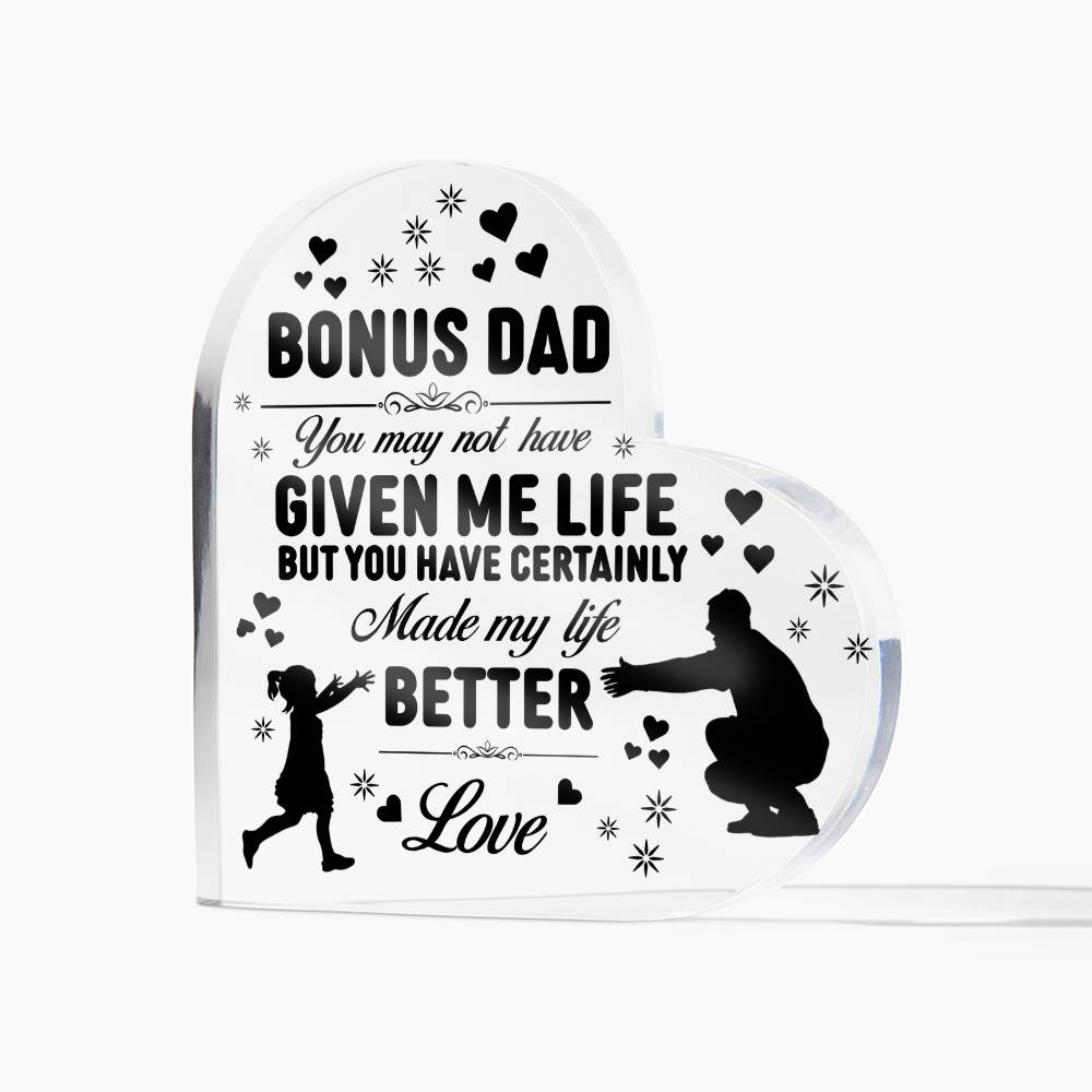Bonus Dad Plaque – Personalized Father’s Day Gift from Stepdaughter or Stepson