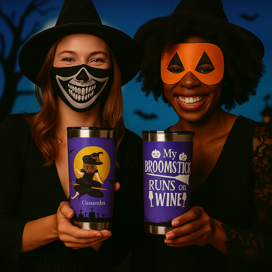 My Broomstick Runs on Wine β Funny Halloween Witch Stainless Steel Vagabond 20oz Tumbler