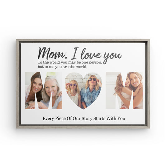 Personalized “Dear Mom” Mother's Day Photo Framed Canvas