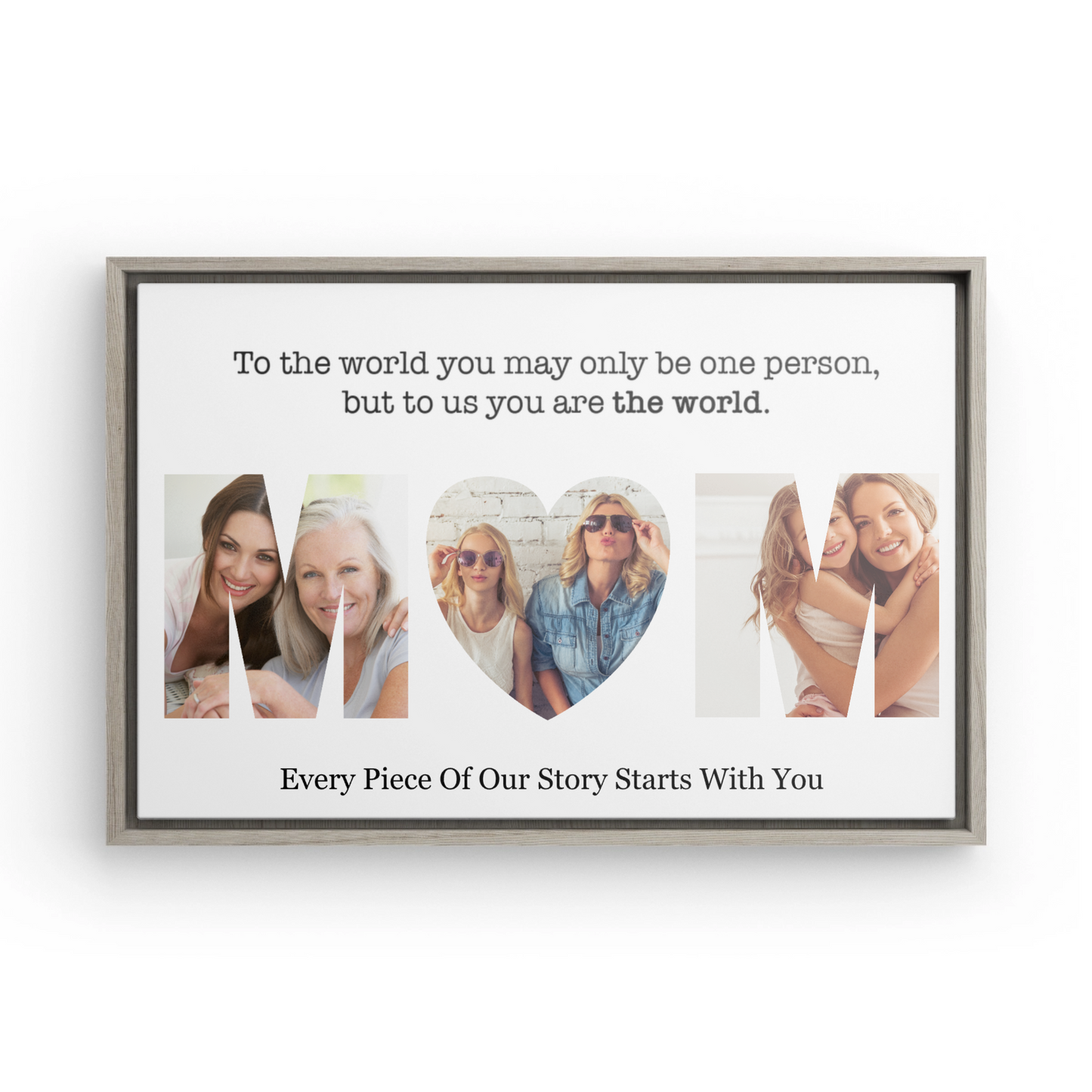 Personalized “Dear Mom” Mother's Day Photo Framed Canvas