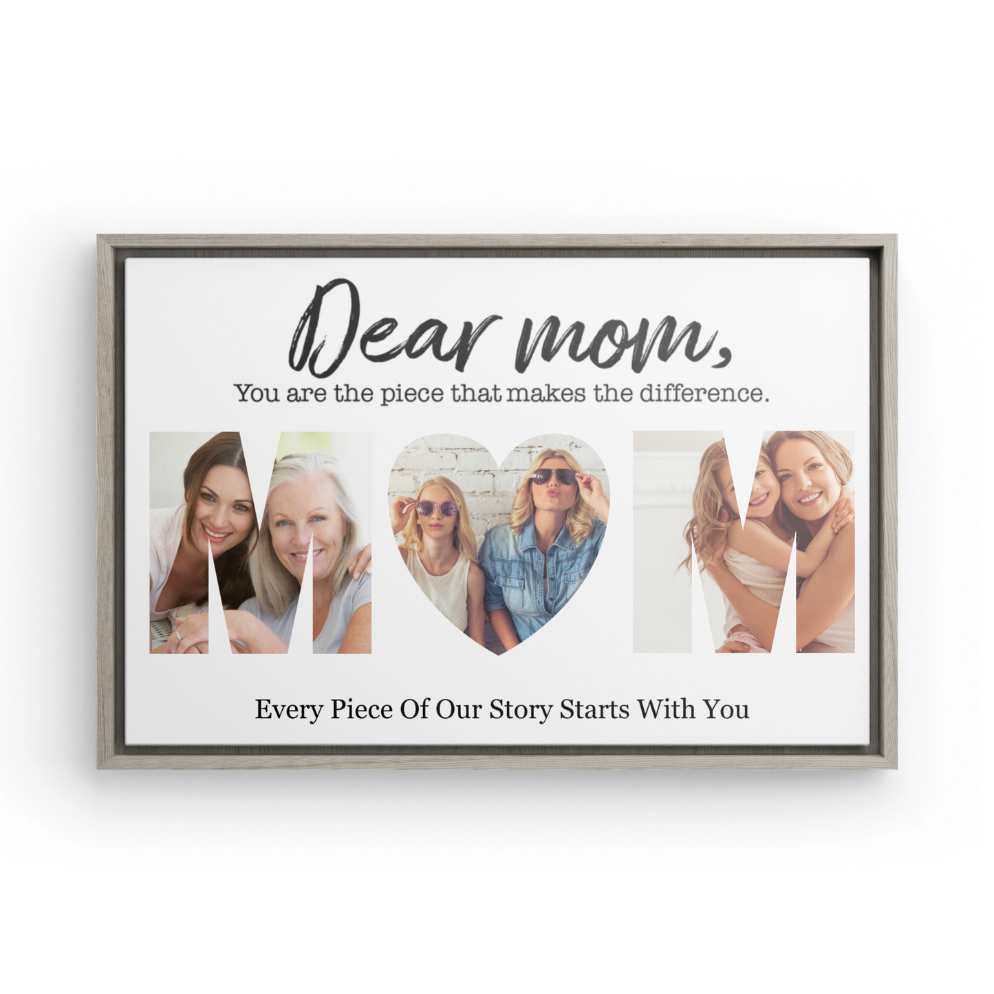 Personalized “Dear Mom” Mother's Day Photo Framed Canvas