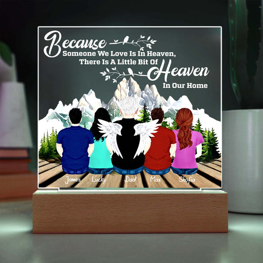 Personalized Memorial Acrylic Plaque – In Memory of Dad or Grandad In Heaven !