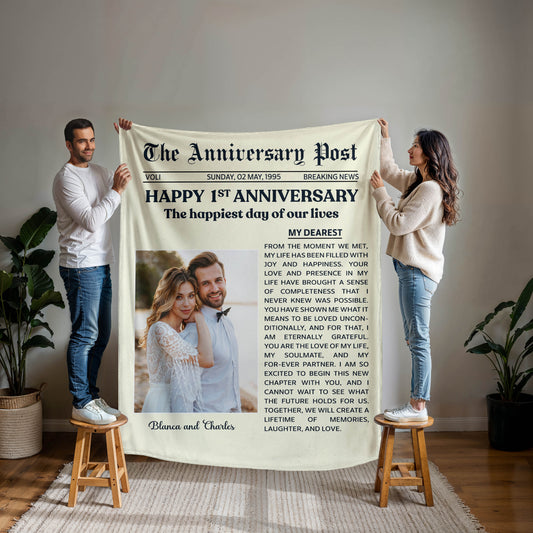 Customized Photo Anniversary Blanket !
