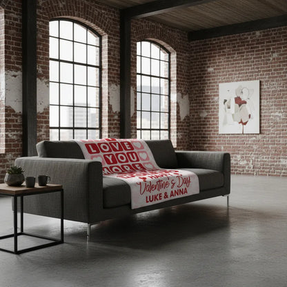 I Love You More Fleece Blanket – Personalized Valentine Couple Blanket