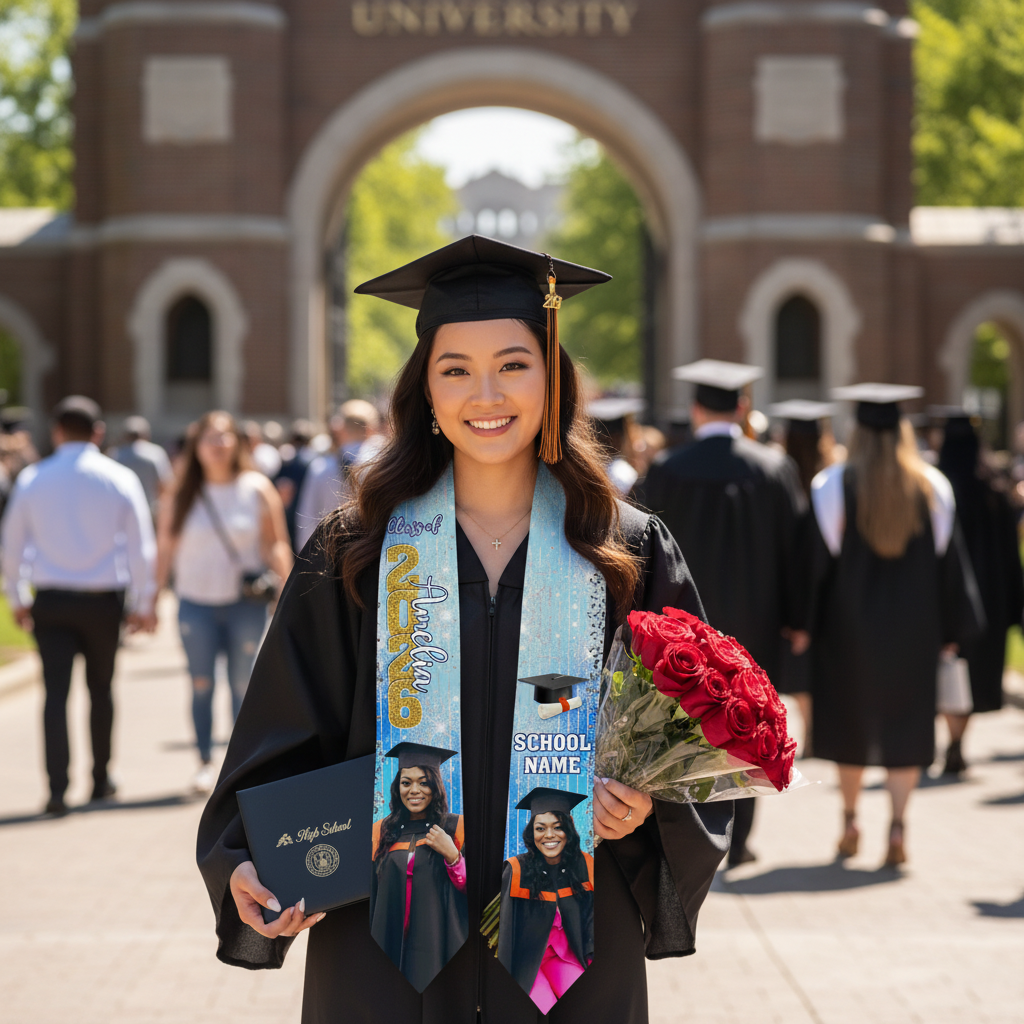 Custom Name Photo Graduation Sash
