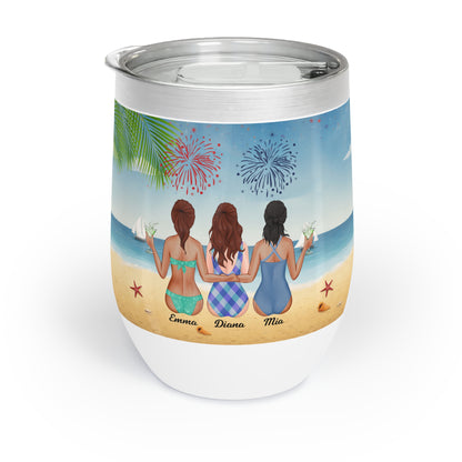 summer beach themed travel mug with lid