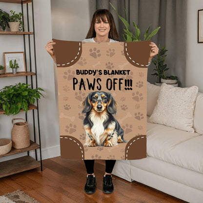 Personalized Dog Blanket – Custom Paws Off Coral Fleece Throw