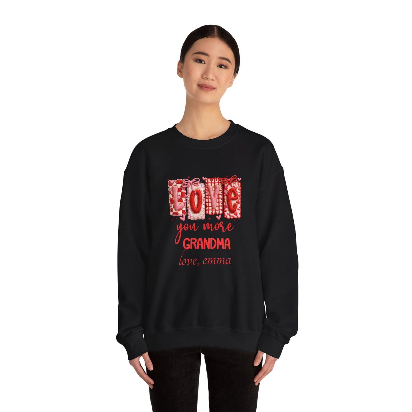 Personalized Grandma Valentine Sweatshirt — Custom Grandma Valentine's Day Crewneck
