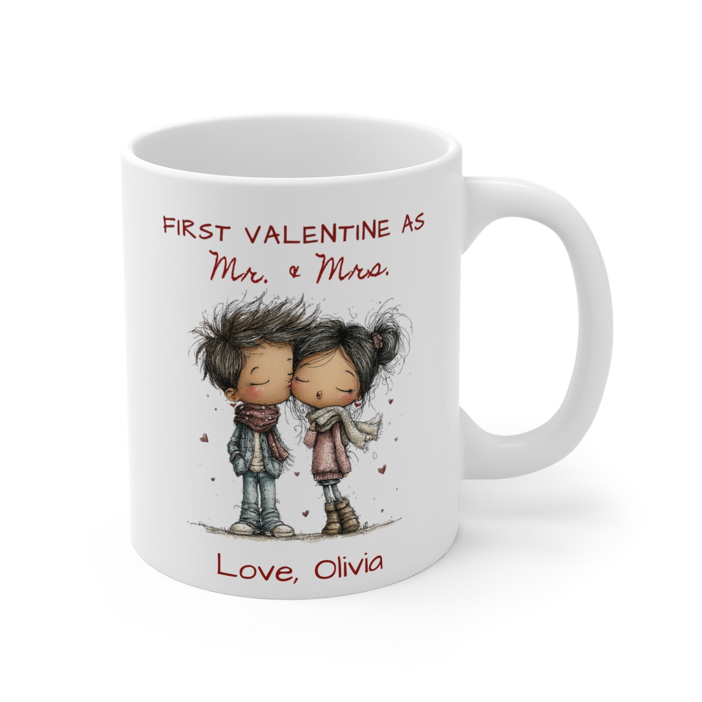 First Valentine as Mr. & Mrs. Mug – Personalized Valentine’s Day Mug for Newlyweds
