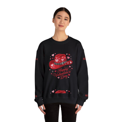 Valentine's Day Red Heart Cowboy Hat Sweatshirt