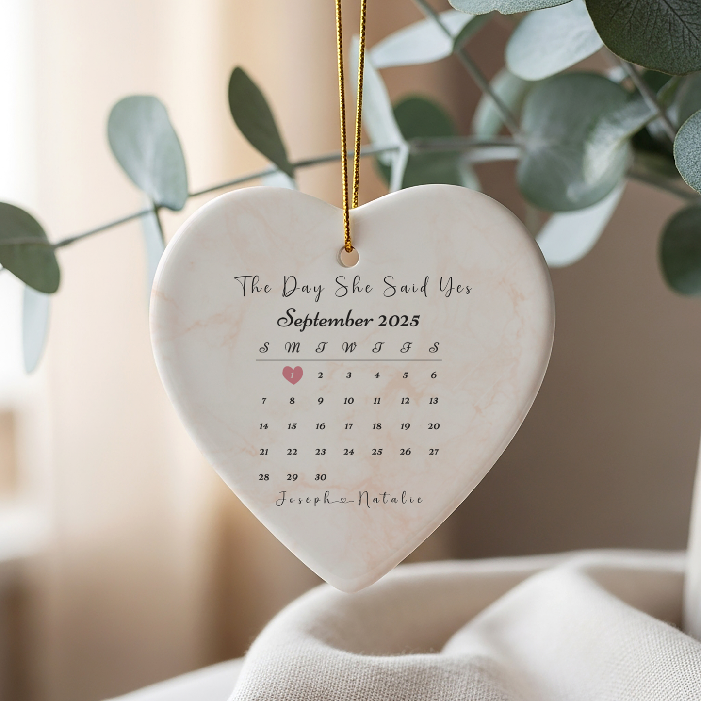 Personalized Engagement Ornament – Custom Photo & Proposal Date Keepsake – Our First Christmas Engaged Gift