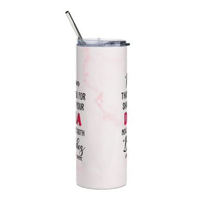 Thank You for Sharing Your DNA" Personalized Mom Tumbler – Funny Mother's Day Gift | Custom Names Mom & Daughter | Sassy Mom Gift | 20oz Skinny Tumbler with Straw