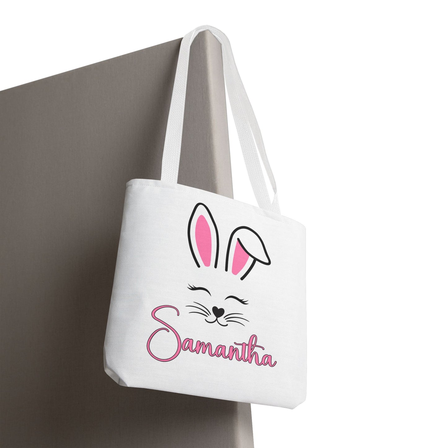 Personalized Easter Bunny Tote Bag – Custom Name Bag for Kids