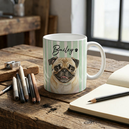 Custom Pet Mug from Photo Personalized Pet Portrait Mug Gift for Dog Lovers Ceramic Coffee Mug
