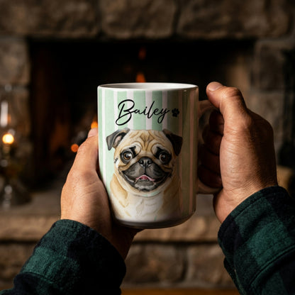 Custom Pet Mug from Photo Personalized Pet Portrait Mug Gift for Dog Lovers Ceramic Coffee Mug