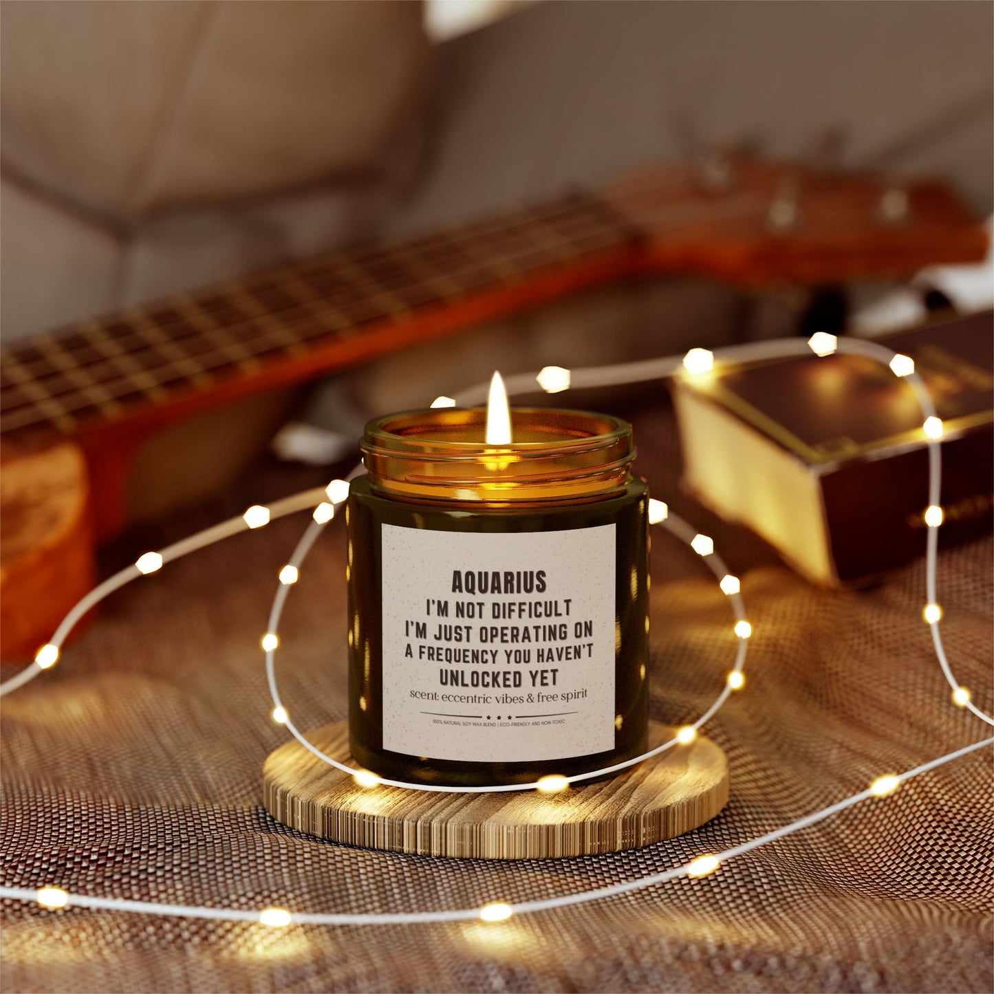 Funny Aquarius Zodiac Scented Candle - Eco-Friendly Charm