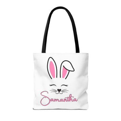 Personalized Easter Bunny Tote Bag – Custom Name Bag for Kids