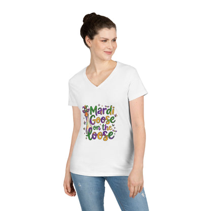 Mardi Goose on the Loose V-Neck Tee