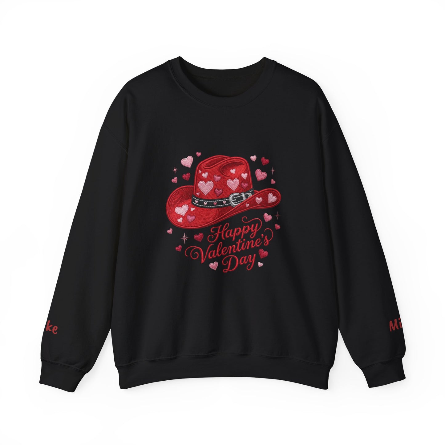 Valentine's Day Red Heart Cowboy Hat Sweatshirt