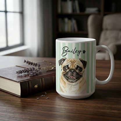 Custom Pet Mug from Photo Personalized Pet Portrait Mug Gift for Dog Lovers Ceramic Coffee Mug