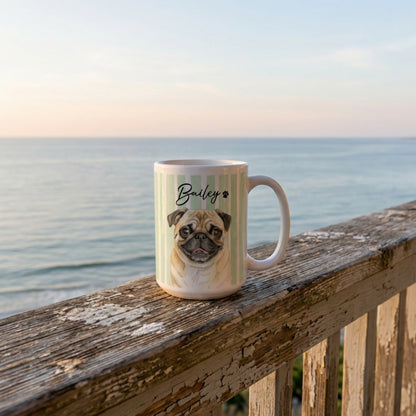 Custom Pet Mug from Photo Personalized Pet Portrait Mug Gift for Dog Lovers Ceramic Coffee Mug