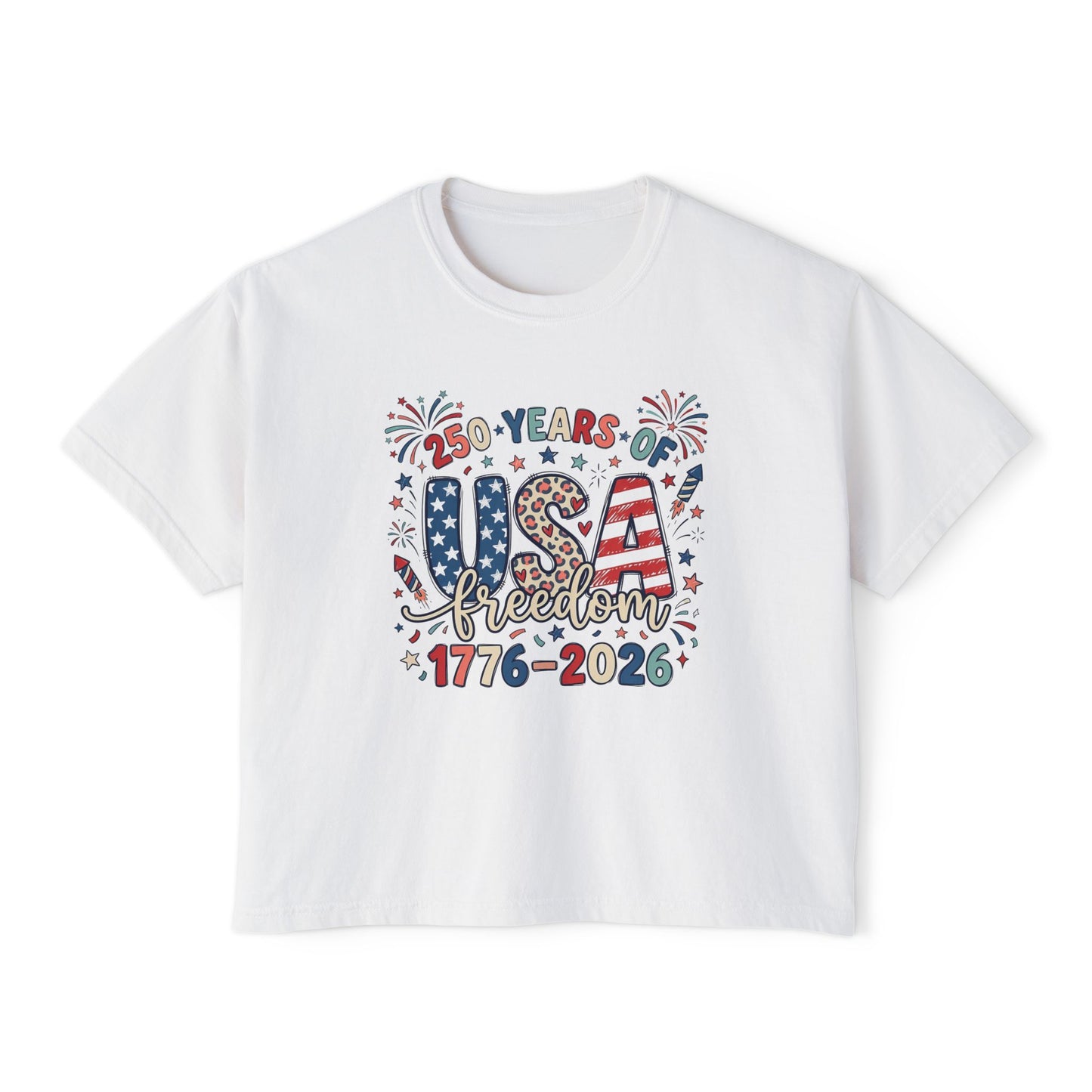 USA Freedom 250th Anniversary Women's Boxy Tee