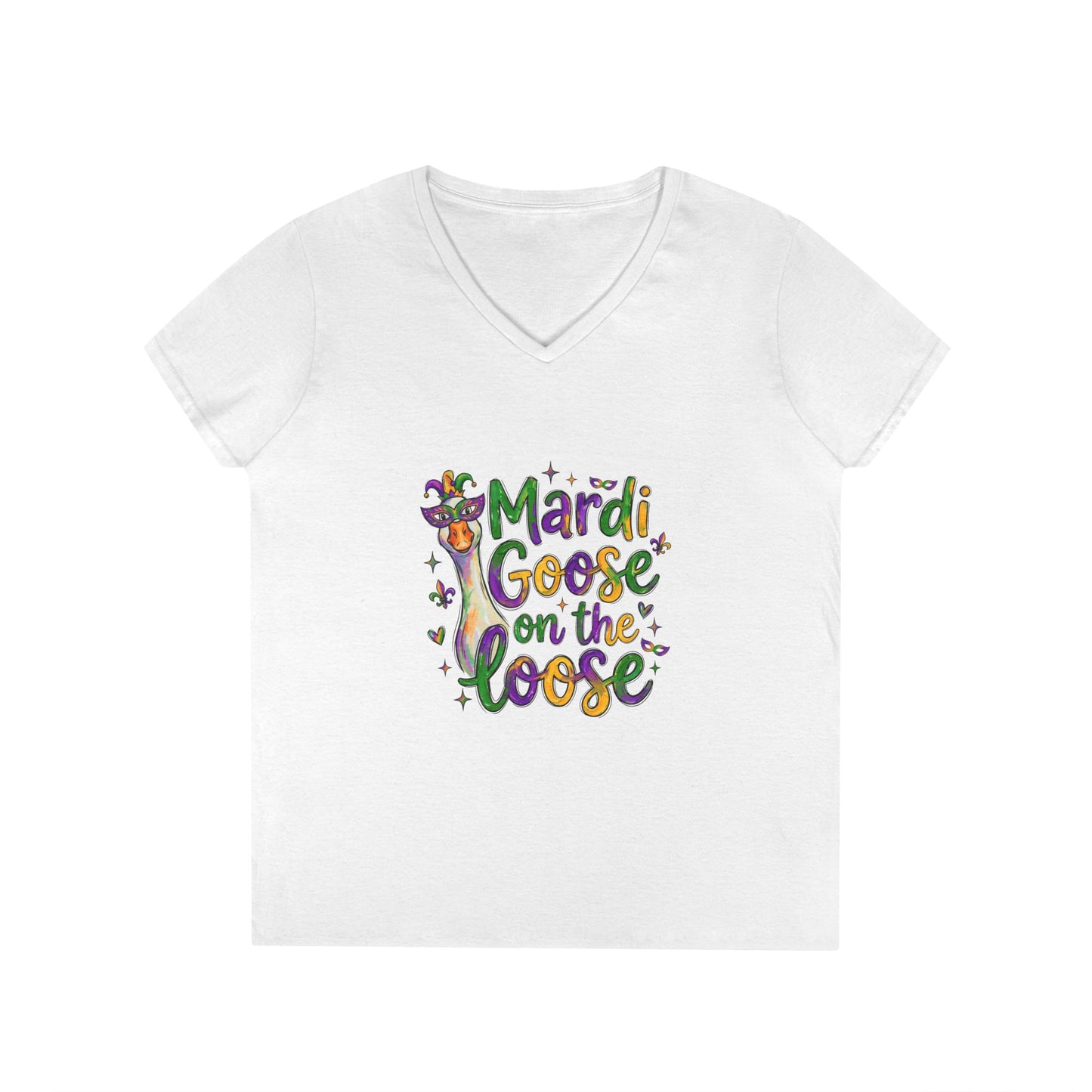 Mardi Goose on the Loose V-Neck Tee