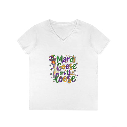 Mardi Goose on the Loose V-Neck Tee