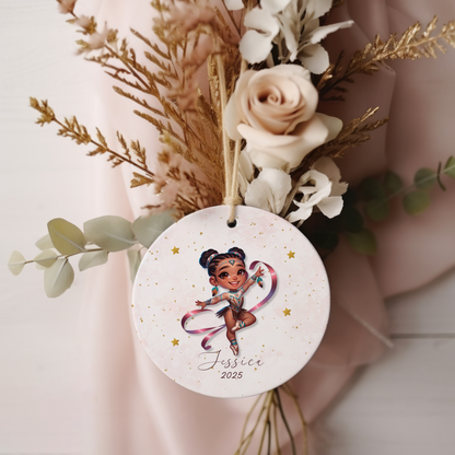 Personalized Gymnastics Ornament – Custom Gymnast Christmas Ornament for Girls – Rhythmic Gymnast Gift – Gymnastics Team Keepsake 2025