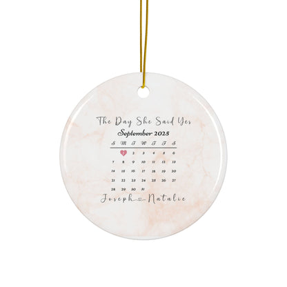 Personalized Engagement Ornament – Custom Photo & Proposal Date Keepsake – Our First Christmas Engaged Gift