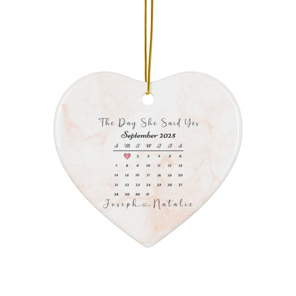 Personalized Engagement Ornament – Custom Photo & Proposal Date Keepsake – Our First Christmas Engaged Gift