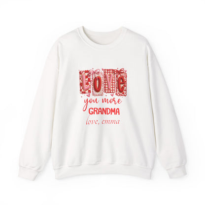Personalized Grandma Valentine Sweatshirt — Custom Grandma Valentine's Day Crewneck