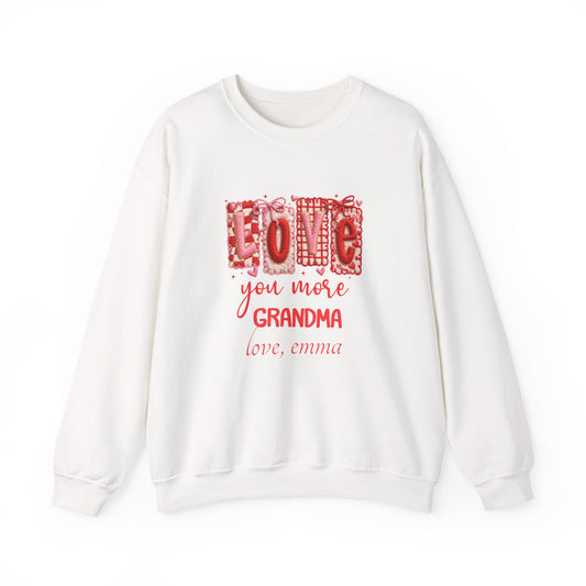 Personalized Grandma Valentine Sweatshirt — Custom Grandma Valentine's Day Crewneck