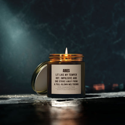 Funny Aries Zodiac Scented Candle for Energy and Ambiance