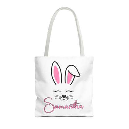 Personalized Easter Bunny Tote Bag – Custom Name Bag for Kids