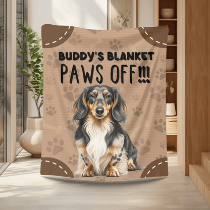 Personalized Dog Blanket – Custom Paws Off Coral Fleece Throw