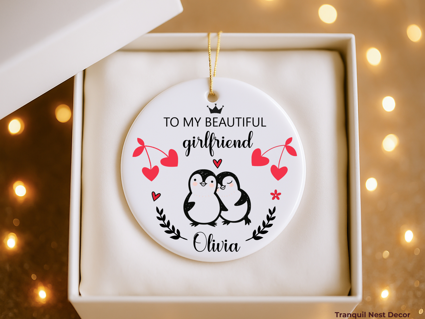 Personalized Valentine’s Day Ornament – Girlfriend Love Keepsake Gift