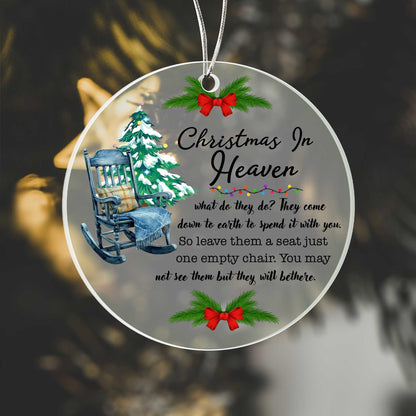 Personalized Acrylic Christmas Ornament - "Christmas In Heaven" Memorial Gift