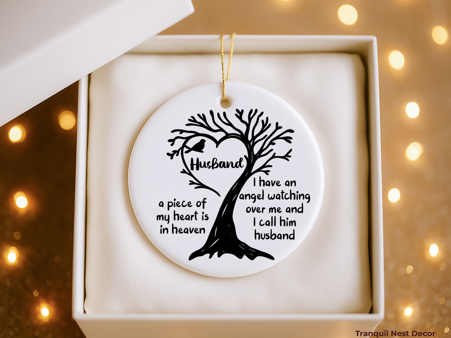 In Memory of Husband Ornament – Personalized Memorial Keepsake
