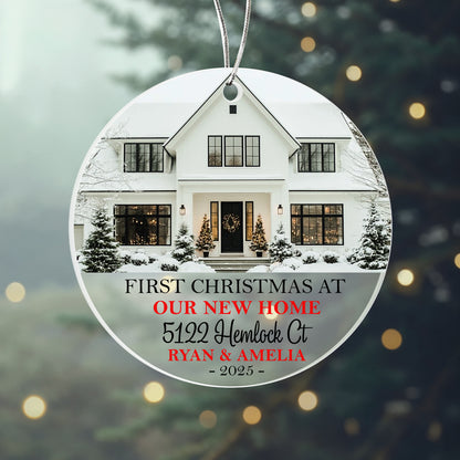 First Christmas at Our New Home Personalized Acrylic Ornament 2025 – Custom House Ornament, New Homeowner Gift Keepsake