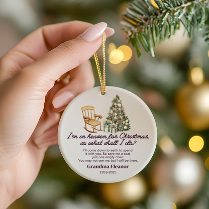 Personalized Memorial Ornament – “I’m in Heaven for Christmas” Custom Remembrance Ornament – In Loving Memory Keepsake Gift for Loss of Loved One
