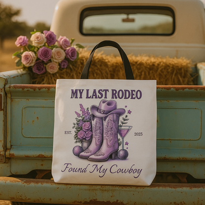My Last Rodeo Tote Bag with Personalized  Name And date !
