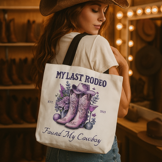 My Last Rodeo Tote Bag with Personalized  Name And date !