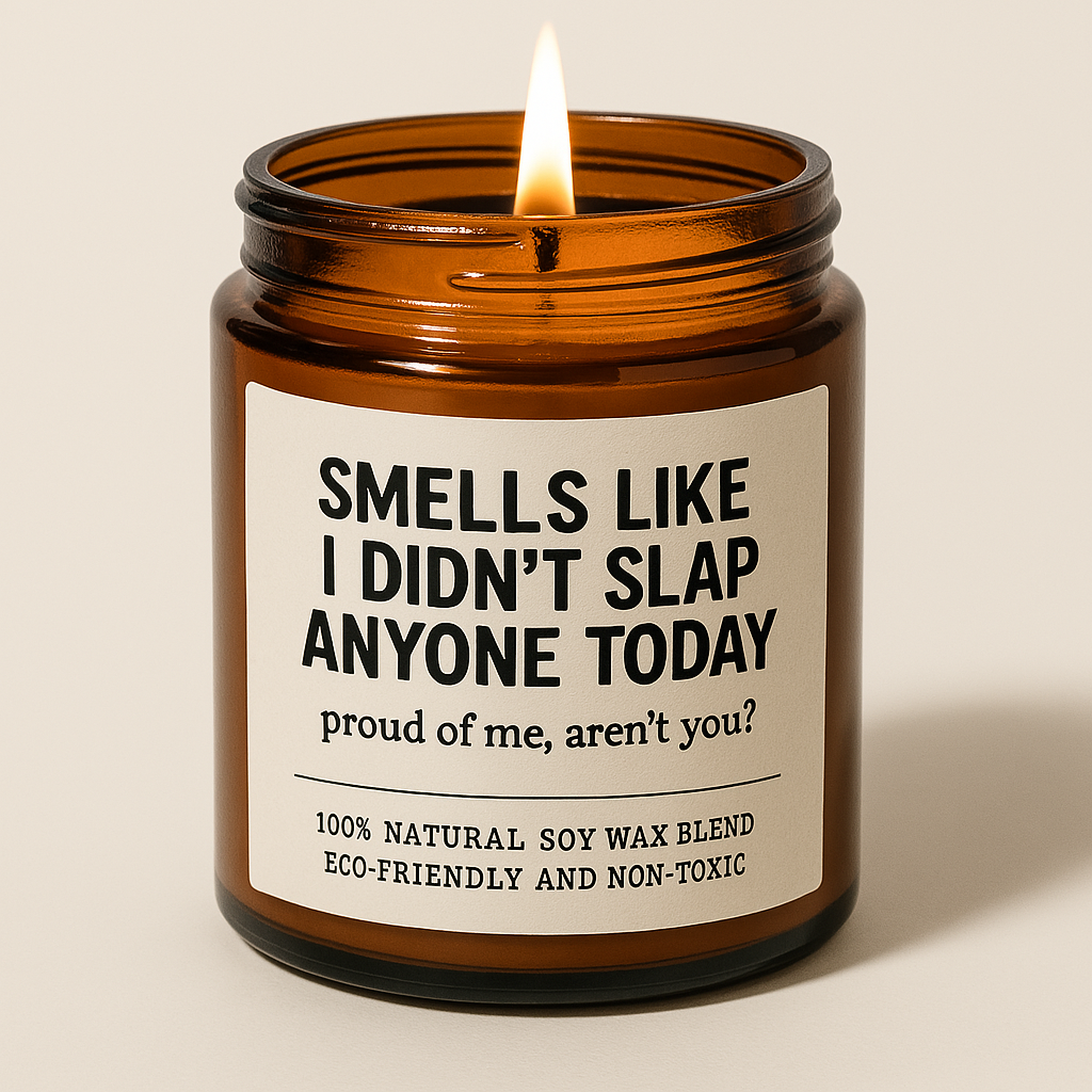 Funny Soy Candle for Surviving the Day Smells Like I Didn’t Slap Anyone