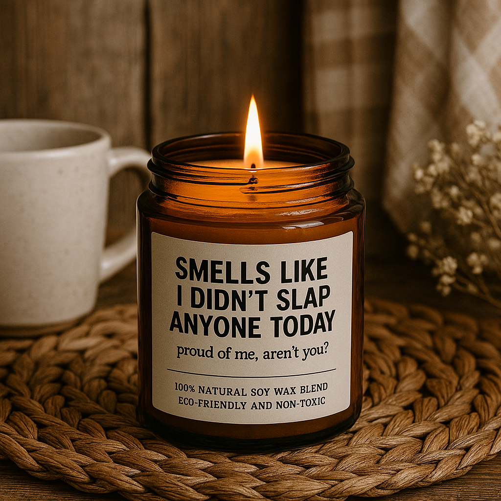 Funny Soy Candle for Surviving the Day Smells Like I Didn’t Slap Anyone