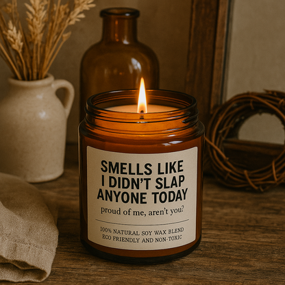 Funny Soy Candle for Surviving the Day Smells Like I Didn’t Slap Anyone